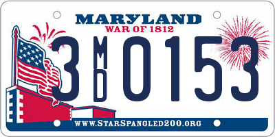 MD license plate 3MD0153