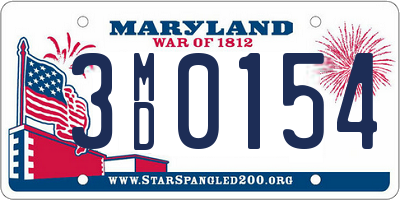 MD license plate 3MD0154