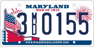 MD license plate 3MD0155