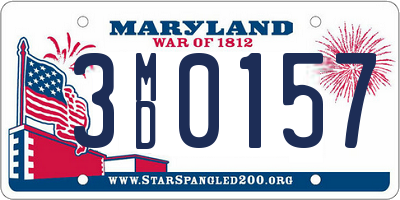 MD license plate 3MD0157