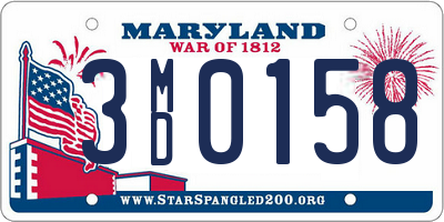 MD license plate 3MD0158