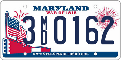 MD license plate 3MD0162