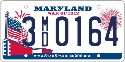 MD license plate 3MD0164