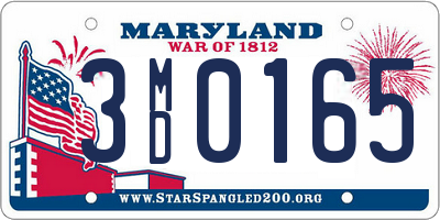 MD license plate 3MD0165