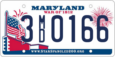 MD license plate 3MD0166