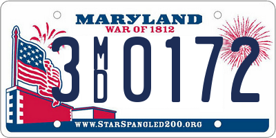 MD license plate 3MD0172