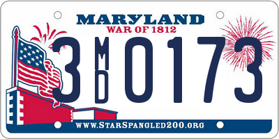 MD license plate 3MD0173