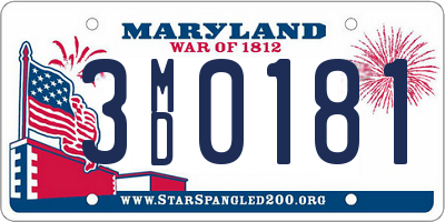 MD license plate 3MD0181