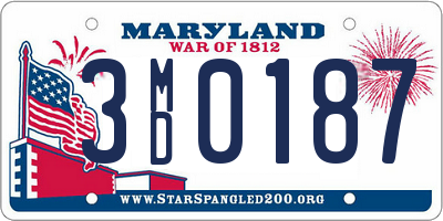 MD license plate 3MD0187