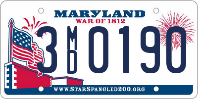 MD license plate 3MD0190