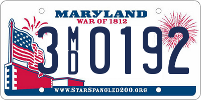 MD license plate 3MD0192