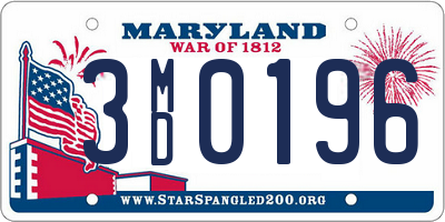 MD license plate 3MD0196