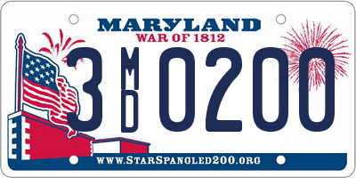 MD license plate 3MD0200