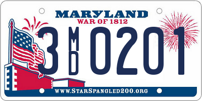 MD license plate 3MD0201