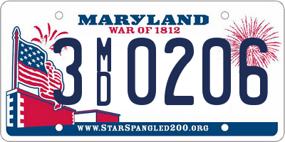 MD license plate 3MD0206