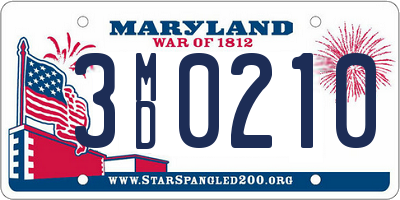 MD license plate 3MD0210