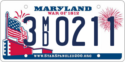 MD license plate 3MD0211