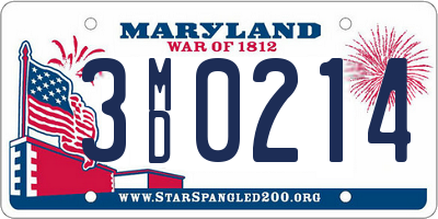 MD license plate 3MD0214