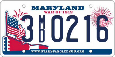 MD license plate 3MD0216