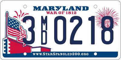 MD license plate 3MD0218