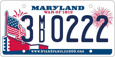 MD license plate 3MD0222