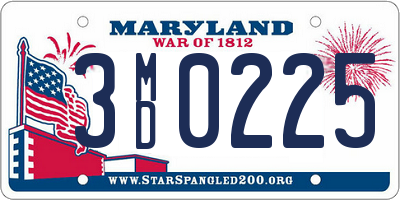 MD license plate 3MD0225