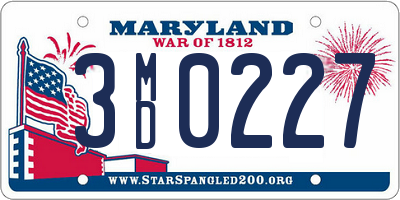 MD license plate 3MD0227