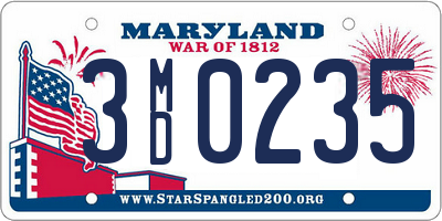 MD license plate 3MD0235