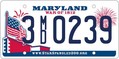 MD license plate 3MD0239