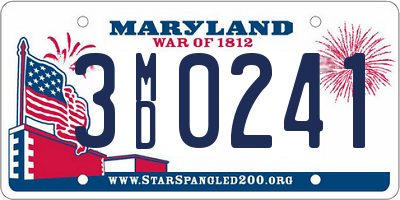 MD license plate 3MD0241