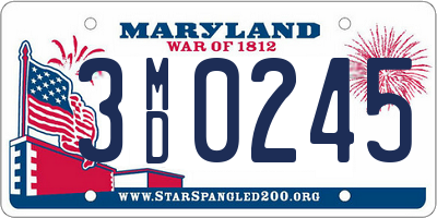 MD license plate 3MD0245