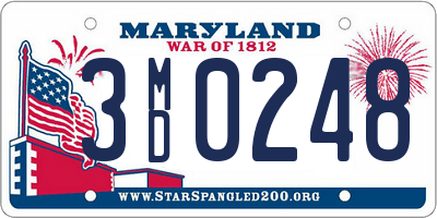 MD license plate 3MD0248