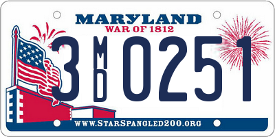 MD license plate 3MD0251