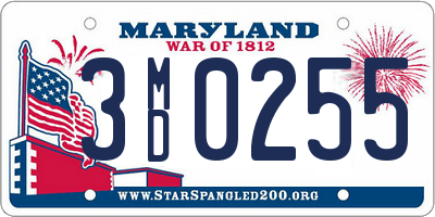 MD license plate 3MD0255