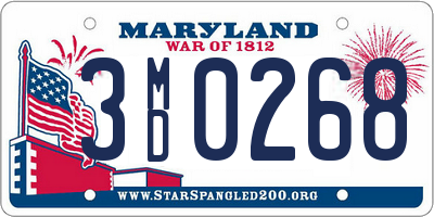 MD license plate 3MD0268
