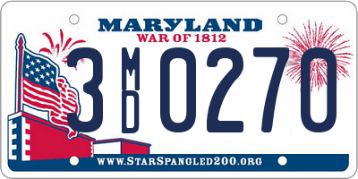 MD license plate 3MD0270