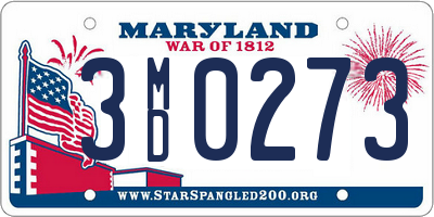 MD license plate 3MD0273