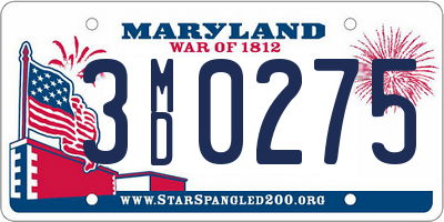 MD license plate 3MD0275