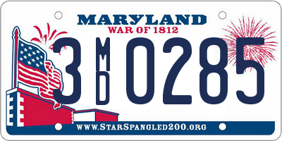 MD license plate 3MD0285