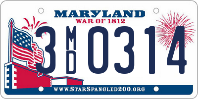 MD license plate 3MD0314