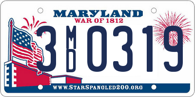 MD license plate 3MD0319