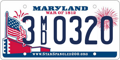 MD license plate 3MD0320