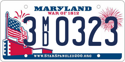 MD license plate 3MD0323