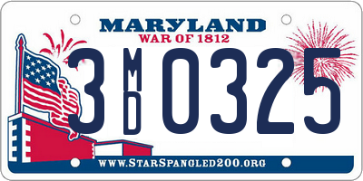 MD license plate 3MD0325