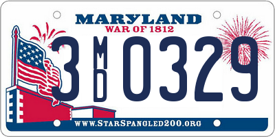 MD license plate 3MD0329