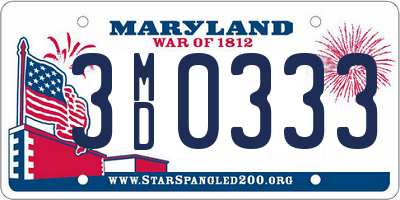 MD license plate 3MD0333