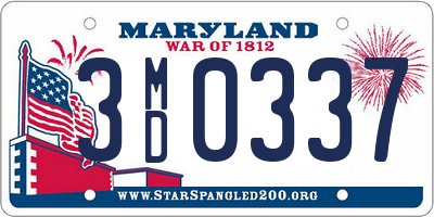 MD license plate 3MD0337