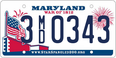 MD license plate 3MD0343