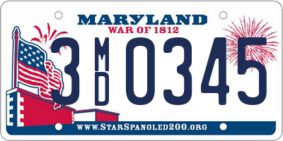 MD license plate 3MD0345