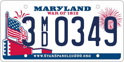 MD license plate 3MD0349